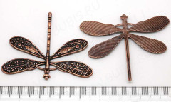 Подвеска Стрекоза 08 огромная 46,5*37*1,9мм античная медь (литьё)