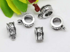 Бусина с петлёй 051 Бейл с цветочками 13*9,5*6мм античное серебро (литьё)