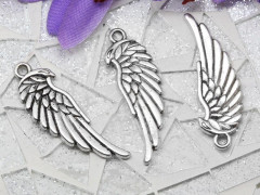 Подвеска Крыло 11 двустороннее Птица 33,5*11*1,8мм античное серебро (литьё)