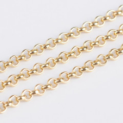 Цепочка I035 "Rolo" округлое звено 2*2мм светлое золото (Iron) (50см)