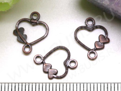 116 Коннектор рамка Сердечко тонкое 13*11*0,8мм античная медь (литьё)