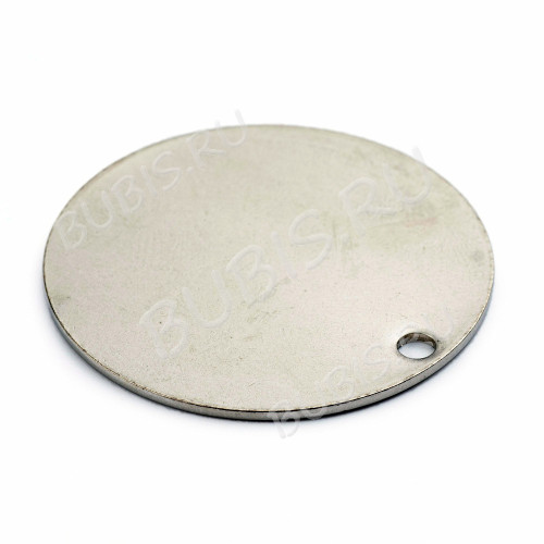 Подвеска Жетон 44 Круглая металлическая 35*1мм цвет платины (Хирургическая сталь)