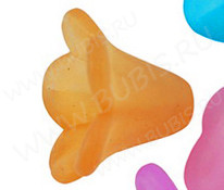 Бусина акрил Цветочек 33 чашечка матовый 14*13,5*10,5мм оранжевый полупрозрачный (акрил)