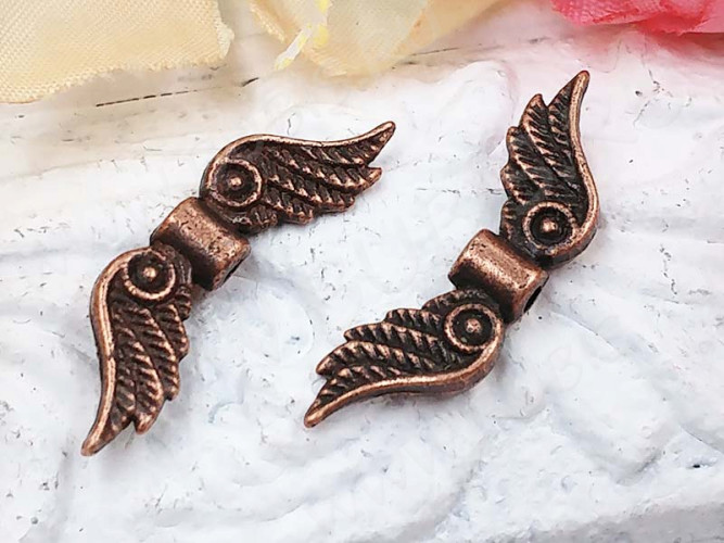 Бусина 189 Крылья 14 3D Ангела 23*7*3мм античная медь (литьё)