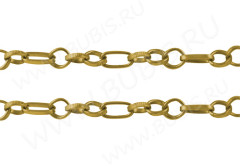 Цепочка I013 звенья 6*3,5мм и с узором 4,3*3,3мм золотистая (Iron) (50см)