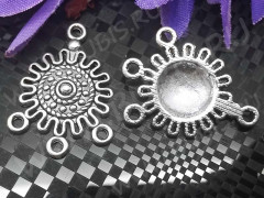 243 Коннектор на 3 нити 27*19,5*3,5мм античное серебро (литьё)