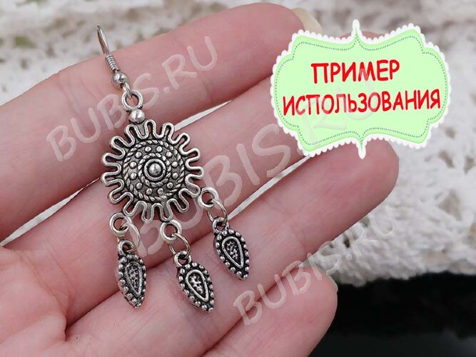 243 Коннектор на 3 нити 27*19,5*3,5мм античное серебро (литьё)