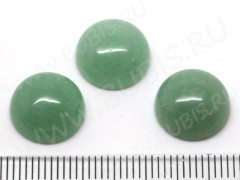 Кабошон каменный 029 Круг 12*12*5мм Авантюрин зелёный натуральный (камни)