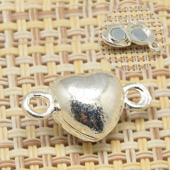 Магнитный замочек №06 Сердечко 17,5*10*6,5мм серебристый (Brass)