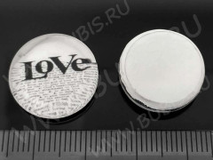 Кабошон стеклянный 33 Круглый 18*18*5мм рисунок 01 (стекло)