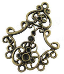 Подвеска для серёжек №015 Фигурная 25*34мм античная бронза