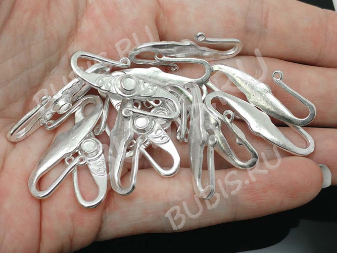 165 Тоггл-крючок S-образный 31*15,5*3,5мм серебристый (литьё)