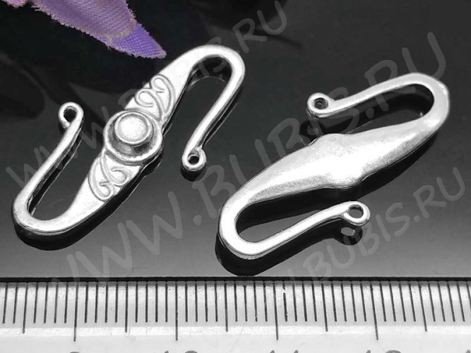 165 Тоггл-крючок S-образный 31*15,5*3,5мм серебристый (литьё)