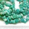 Купить Крошка (галтовка) каменная 128 5-9мм Амазонит натуральный (камни) (нить 40см) с доставкой по России