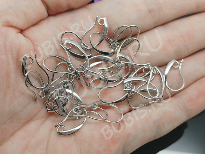 Швензы-крючки №074 16,5*9*1,5мм цвет платины (LUX Китай) (Brass) (1пара)