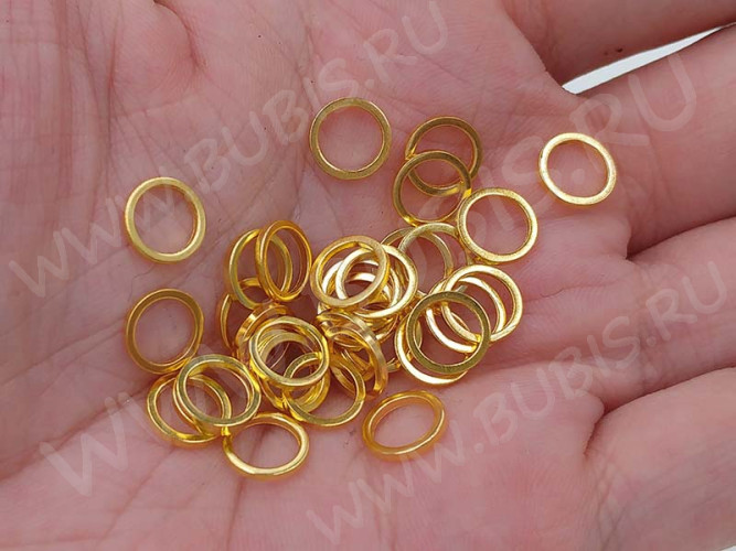 Кольцо декоративное 21 Ронделька плоская 8*8*1мм золотистое (Brass) (10шт.)