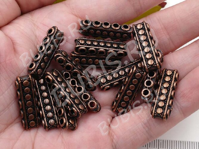 Разделитель 29 на 5 нитей 23*7,5*5мм античная медь (литьё)