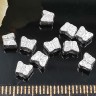 Купить (СКИДКИ!!!) Бусина 177 Бабочка 06 двусторонняя маленькая 5*4*2мм серебристая (литьё) (10шт.) с доставкой по России