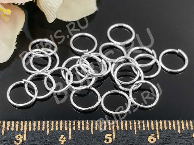 (КРУПНЫЙ ОПТ) Колечки обычные 7*0,7мм серебристые (Iron) (500гр)