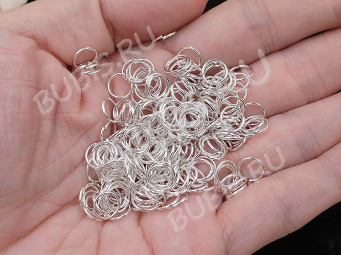 (КРУПНЫЙ ОПТ) Колечки обычные 7*0,7мм серебристые (Iron) (500гр)