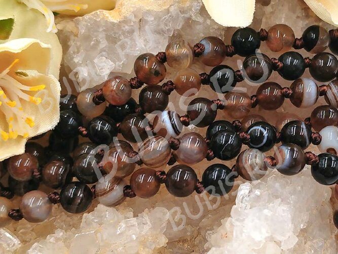 (СКИДКИ!!!) Бусина округлая ГЛАДКАЯ 6мм Агат Мадагаскарский коричневый (камни) (10шт.)