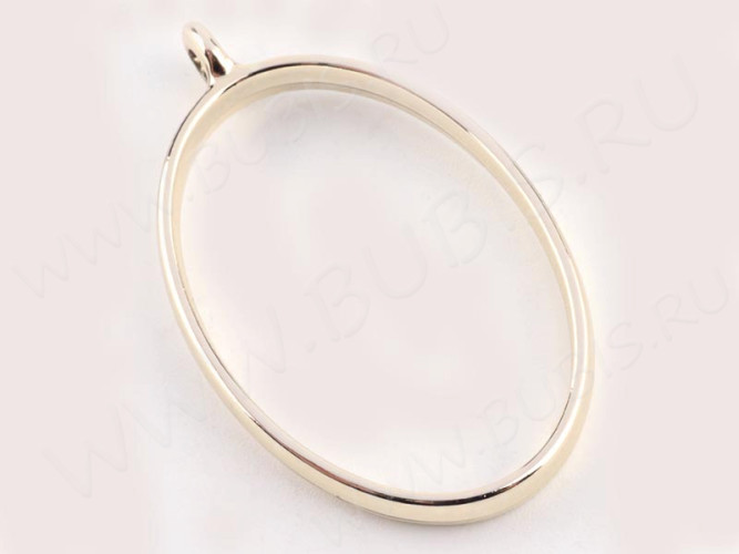 Подвеска Рамка 01 овал 39*24*5,8мм золотистая (литьё)