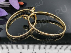 Подвеска Рамка 01 овал 39*24*5,8мм золотистая (литьё)