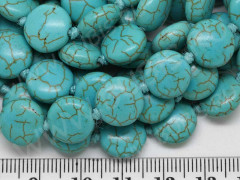 Бусина каменная Круг 17 12*11,5*5,5мм Говлит голубо-бирюзовый (камни)