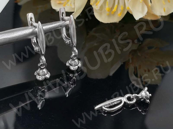 Швензы с английским замком №114 Зерно с пустышкой 25*9,5*2,5мм комплект с бейлом с пустышкой 20*5,5*2,5мм цвет платины (Brass с родированием) (1 комплект)