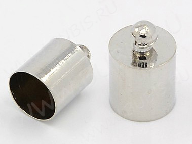 Концевик 090 для шнуров 9мм 14*10*10мм цвет платины (Brass)