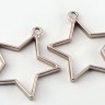 Купить Подвеска Рамка 18 Звезда 35*33,5*3,5мм матовая тёмно-серебристая (литьё) с доставкой по России