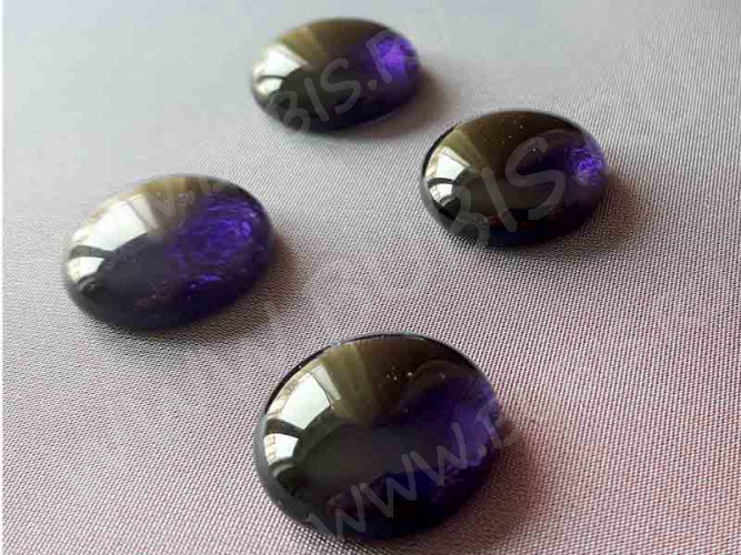 Кабошон Фьюзинг 210 Круглый 20мм Фиолетовый прозрачный