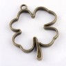 Купить Подвеска Рамка 13 Клевер Четырехлистный 45*36*3,7мм античная бронза (литьё) с доставкой по России