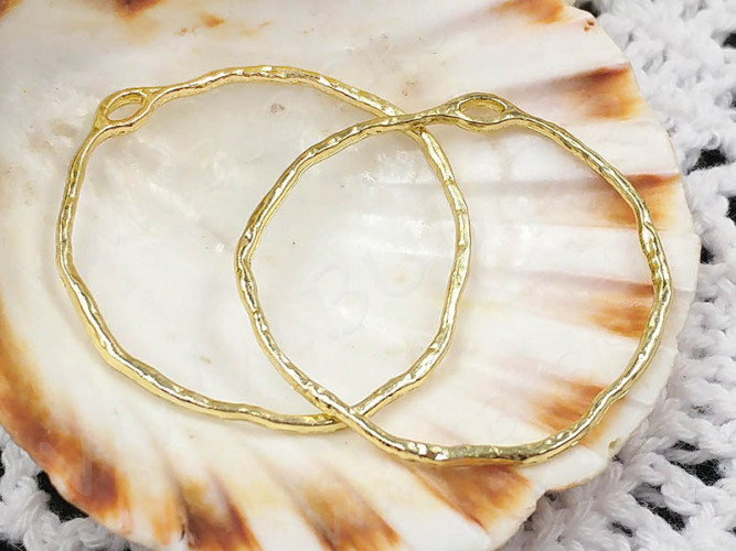 Подвеска Рамка 40 округлая 35*34,5*1,3мм светлое золото (LUX Китай) (сплав)