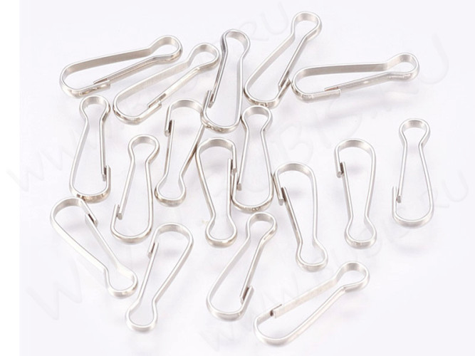 Замочек карабин №084 простой 13,7*4,5*1,3мм цвет платины (Iron) (20шт)