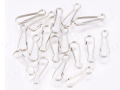 Замочек карабин №084 простой 13,7*4,5*1,3мм цвет платины (Iron) (20шт)