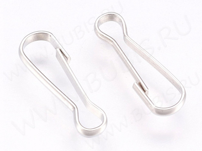 Замочек карабин №084 простой 13,7*4,5*1,3мм цвет платины (Iron) (20шт)