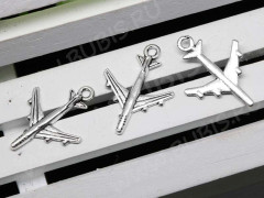 (СКИДКИ!!!) Подвеска Самолёт 05 3D 22*16*2,7мм античное серебро (литьё) (10шт.)