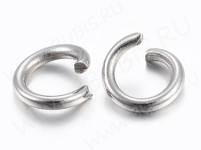 Колечки одинарные 3*0,6мм Ювелирная сталь цвет платины (Хирургическая сталь) (ок.200шт)