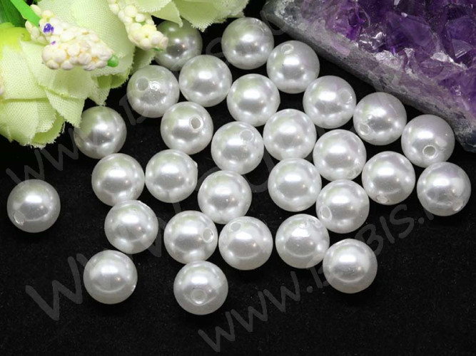 Бусина Округлая 19 "Жемчуг" 10мм белоснежный (акрил) (20шт.)