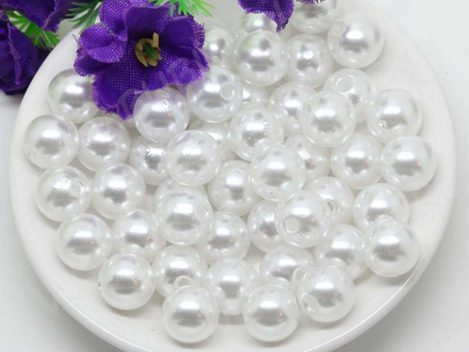 Бусина Округлая 19 "Жемчуг" 10мм белоснежный (акрил) (20шт.)