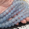 Купить (ОПТ) Бусина округлая ГЛАДКАЯ 12мм Аквакварц (имитация Аквамарина) (камни) (НИТЬ) с доставкой по России