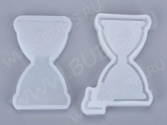 Молд 257 Шейкер двусоставной Песочные часы для эпоксидной смолы 90*60*10мм и 90*55*6мм  (силикон)