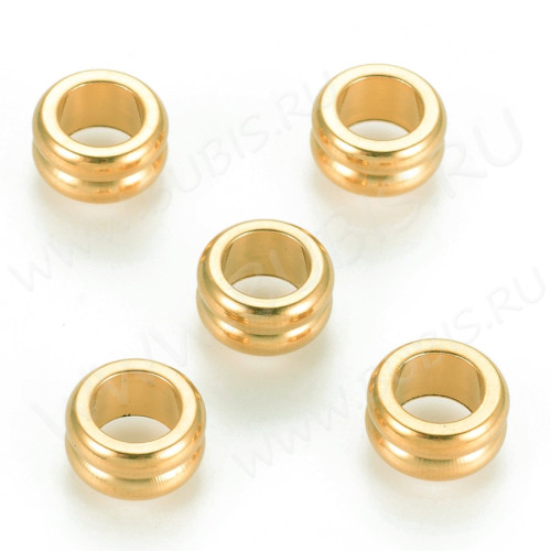 Бусина 157-G рондель разделитель  10*10*5мм золотистая (Хирургическая сталь)