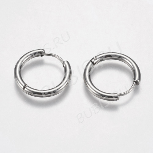 Швензы-кольца №10 Конго 19*2,5мм цвет платины (Хирургическая сталь) (1 пара)