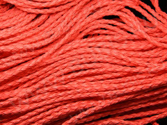 Шнур кожаный 05 кожзам плетёный круглый 3мм лососевый НЕОН (1м)