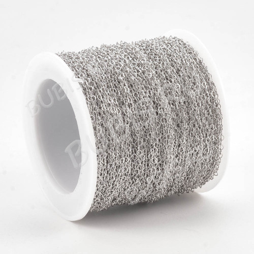 Цепочка C46 Сердечки звено 2*1,5*0,2мм цвет платины (Brass)(50см) 