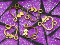 116 Коннектор рамка Сердечко тонкое 13*11*0,8мм античное золото (литьё)