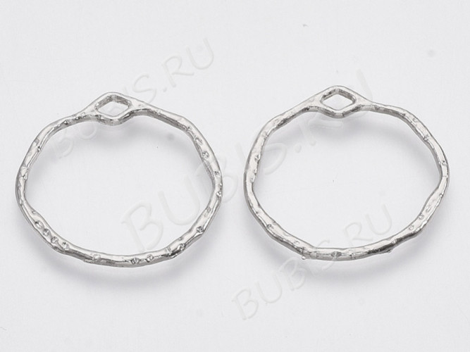 Подвеска Рамка 56 Круглая 35*35*1,5мм цвет платины (литьё)