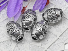 Античная бусина 14 бочонок с большим отверстием 16*12*12мм античное серебро (металлоакрил)